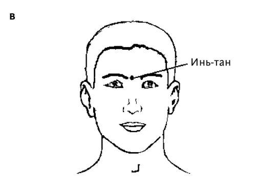 Точка невероятный. Точка Инь-Тан расположение. Акупунктурные точки Инь Тан. Точка Инь Тан между бровями.