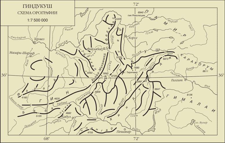 Орографическая схема тянь шаня