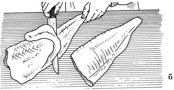 Технологическая схема разделки рыбы на филе без кожи и костей