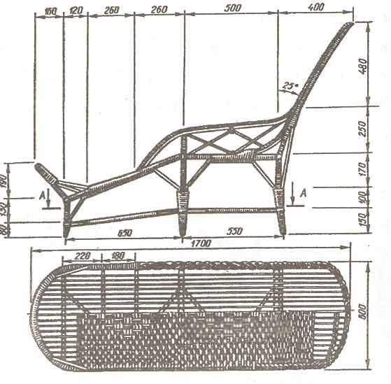 Каркасы для мебели из ротанга чертежи и размеры