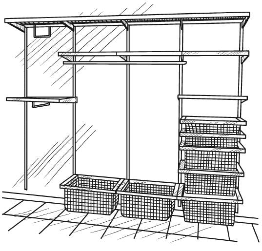 Гардеробная система чертеж
