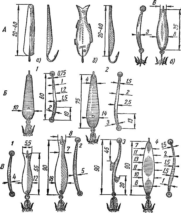 Чертеж блесны для отвесного блеснения
