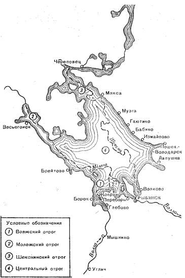 Карта до рыбинского водохранилища