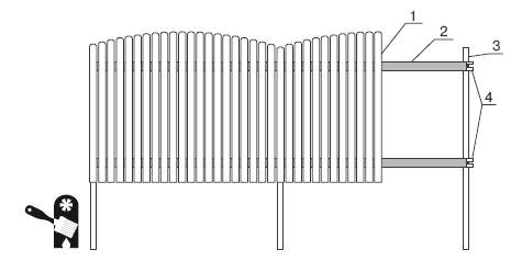 Забор из штакетника чертеж